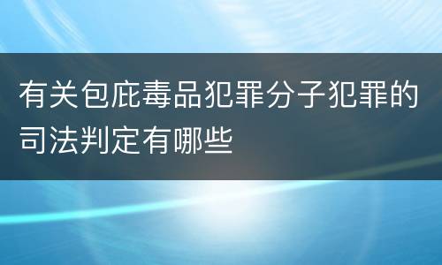 有关包庇毒品犯罪分子犯罪的司法判定有哪些