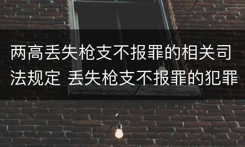 两高丢失枪支不报罪的相关司法规定 丢失枪支不报罪的犯罪主体