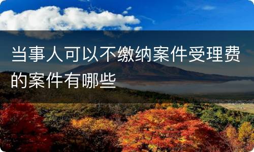 当事人可以不缴纳案件受理费的案件有哪些