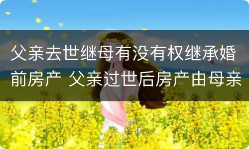 父亲去世继母有没有权继承婚前房产 父亲过世后房产由母亲继承吗