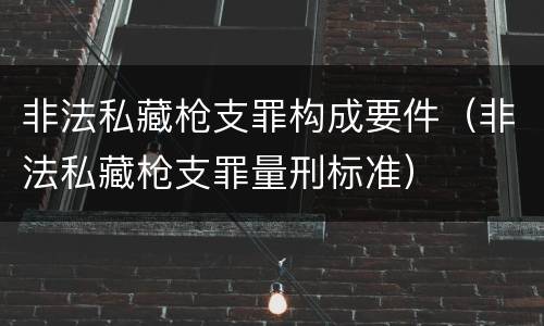 非法私藏枪支罪构成要件（非法私藏枪支罪量刑标准）