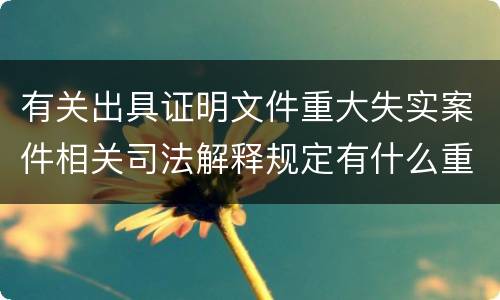 有关出具证明文件重大失实案件相关司法解释规定有什么重要内容