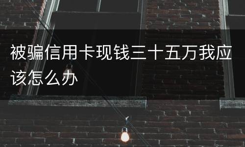 被骗信用卡现钱三十五万我应该怎么办