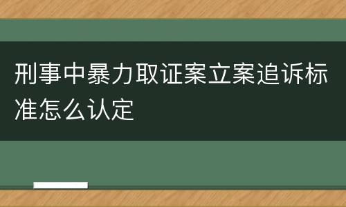 刑事中暴力取证案立案追诉标准怎么认定