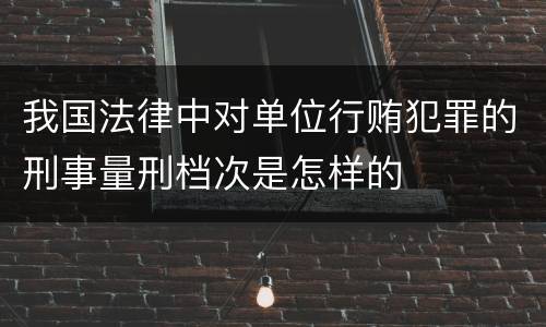 我国法律中对单位行贿犯罪的刑事量刑档次是怎样的