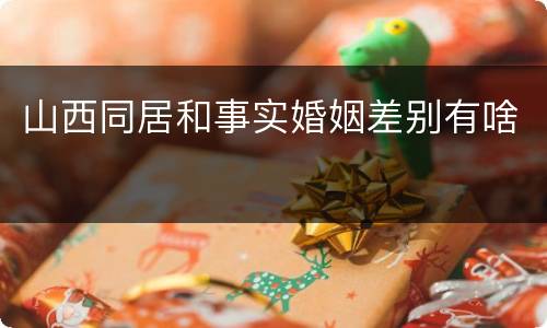 山西同居和事实婚姻差别有啥