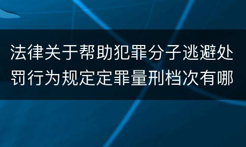 法律关于帮助犯罪分子逃避处罚行为规定定罪量刑档次有哪些 法律关于帮助犯罪分子逃避处罚行为规定定罪量刑档次有哪些