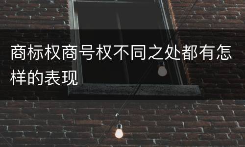 商标权商号权不同之处都有怎样的表现