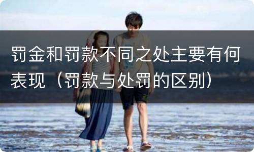 罚金和罚款不同之处主要有何表现（罚款与处罚的区别）