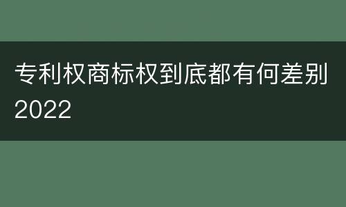 专利权商标权到底都有何差别2022