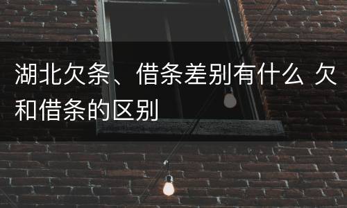 湖北欠条、借条差别有什么 欠和借条的区别