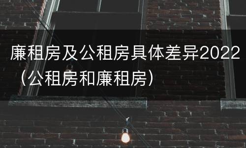 廉租房及公租房具体差异2022（公租房和廉租房）