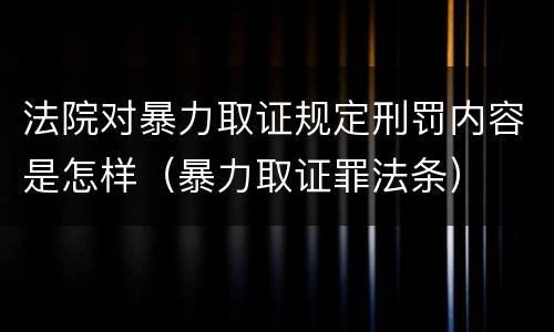 法院对暴力取证规定刑罚内容是怎样（暴力取证罪法条）