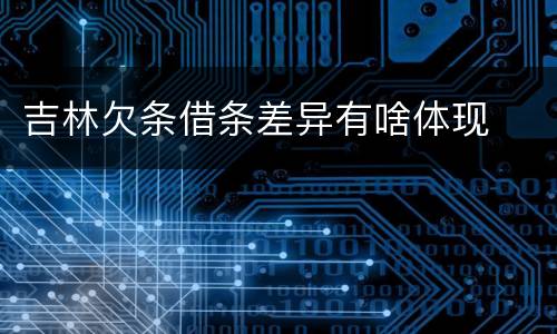 吉林欠条借条差异有啥体现