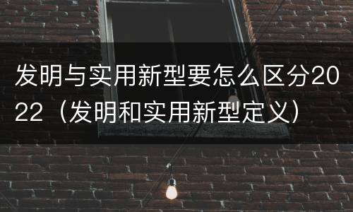 发明与实用新型要怎么区分2022（发明和实用新型定义）