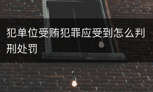 犯单位受贿犯罪应受到怎么判刑处罚