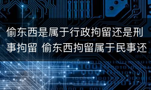 偷东西是属于行政拘留还是刑事拘留 偷东西拘留属于民事还是刑事