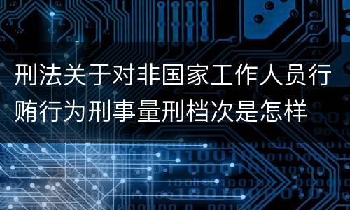 刑法关于对非国家工作人员行贿行为刑事量刑档次是怎样