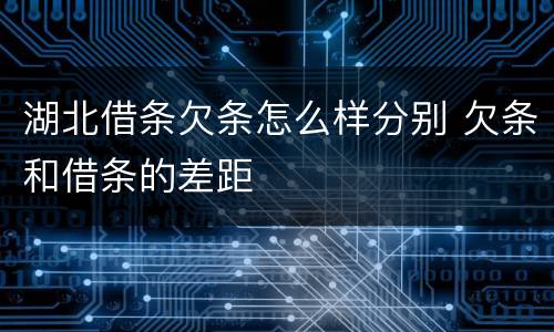 湖北借条欠条怎么样分别 欠条和借条的差距