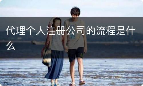 代理个人注册公司的流程是什么