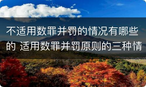 不适用数罪并罚的情况有哪些的 适用数罪并罚原则的三种情况