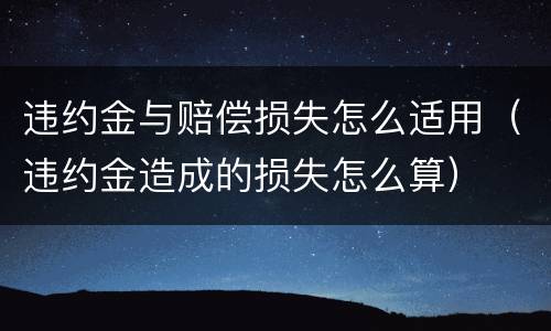 违约金与赔偿损失怎么适用（违约金造成的损失怎么算）