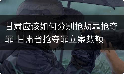 甘肃应该如何分别抢劫罪抢夺罪 甘肃省抢夺罪立案数额