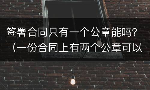 签署合同只有一个公章能吗？（一份合同上有两个公章可以吗）