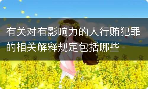 有关对有影响力的人行贿犯罪的相关解释规定包括哪些