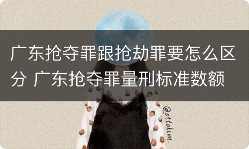 广东抢夺罪跟抢劫罪要怎么区分 广东抢夺罪量刑标准数额