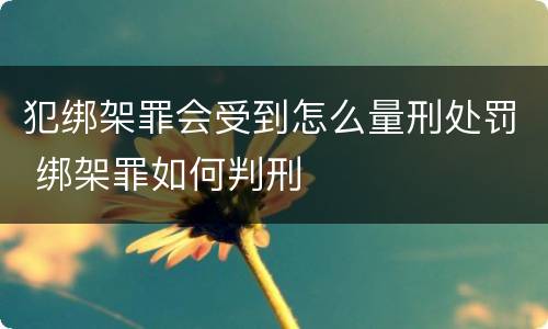 犯绑架罪会受到怎么量刑处罚 绑架罪如何判刑