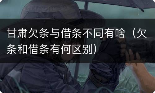 甘肃欠条与借条不同有啥（欠条和借条有何区别）