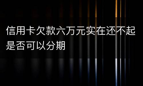 信用卡欠款六万元实在还不起是否可以分期