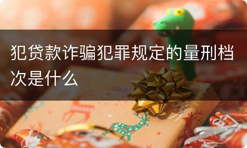 犯贷款诈骗犯罪规定的量刑档次是什么