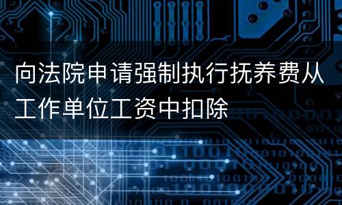 向法院申请强制执行抚养费从工作单位工资中扣除