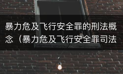 暴力危及飞行安全罪的刑法概念（暴力危及飞行安全罪司法解释）