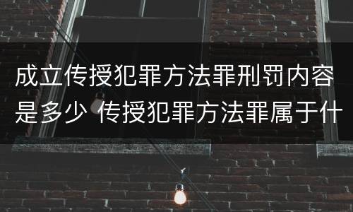 成立传授犯罪方法罪刑罚内容是多少 传授犯罪方法罪属于什么罪