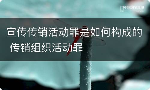 宣传传销活动罪是如何构成的 传销组织活动罪
