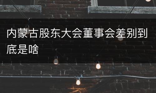 内蒙古股东大会董事会差别到底是啥