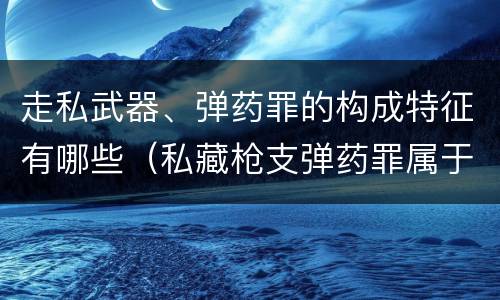 走私武器、弹药罪的构成特征有哪些（私藏枪支弹药罪属于什么类）