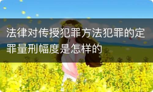 法律对传授犯罪方法犯罪的定罪量刑幅度是怎样的