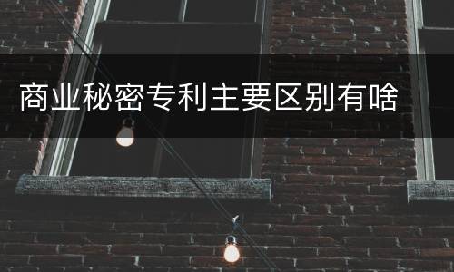 商业秘密专利主要区别有啥