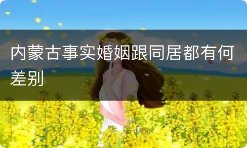 内蒙古事实婚姻跟同居都有何差别