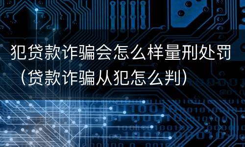 犯贷款诈骗会怎么样量刑处罚（贷款诈骗从犯怎么判）