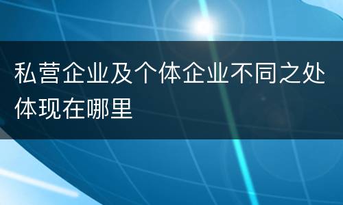 私营企业及个体企业不同之处体现在哪里