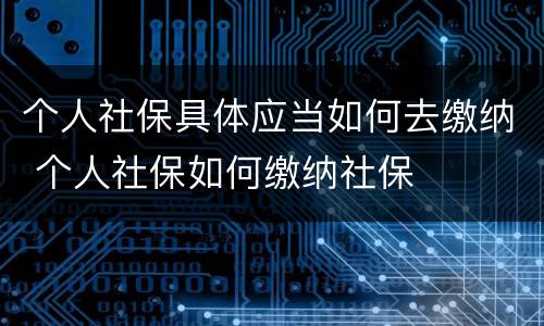 个人社保具体应当如何去缴纳 个人社保如何缴纳社保