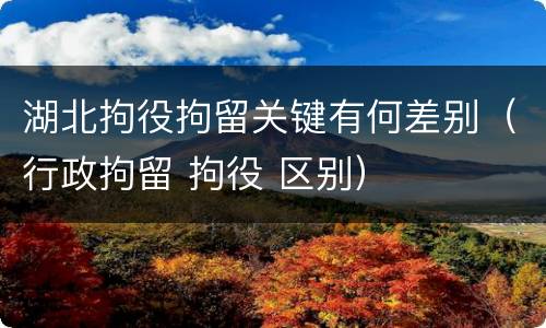 湖北拘役拘留关键有何差别（行政拘留 拘役 区别）