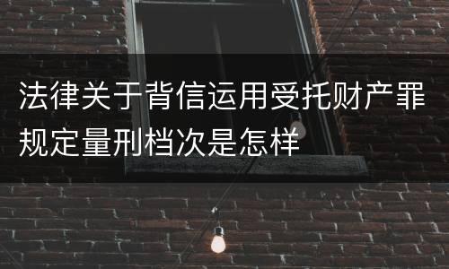 法律关于背信运用受托财产罪规定量刑档次是怎样