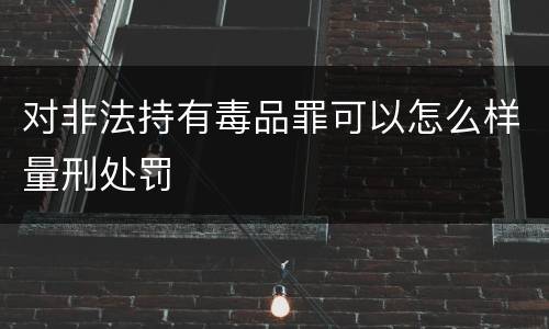 对非法持有毒品罪可以怎么样量刑处罚