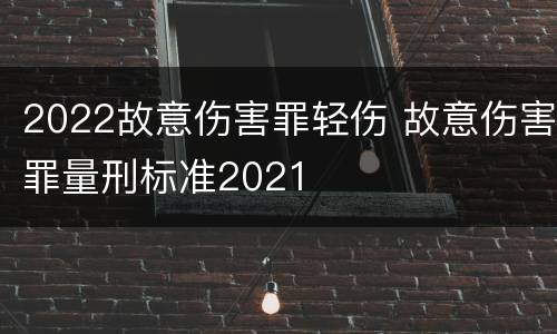 2022故意伤害罪轻伤 故意伤害罪量刑标准2021